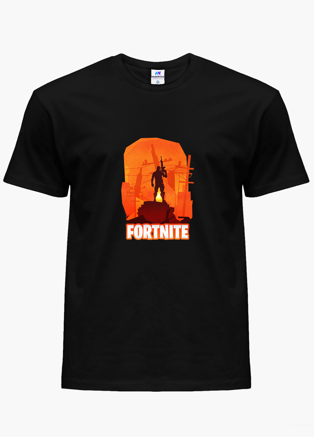 Черная демисезонная футболка детская фортнайт (fortnite)(9224-1194) MobiPrint