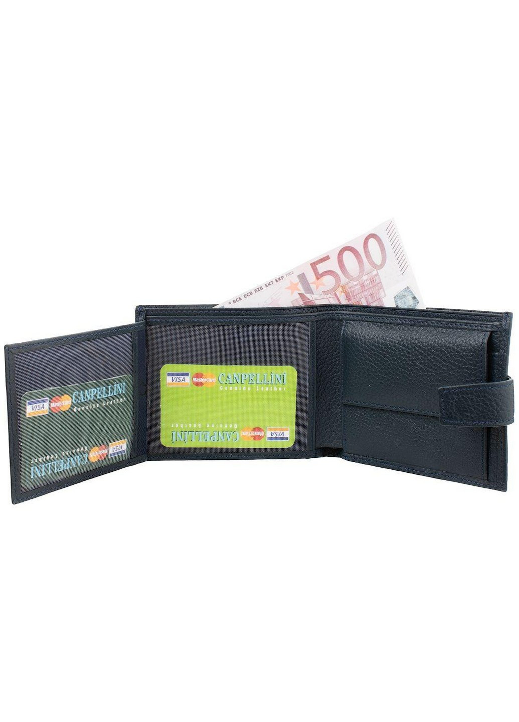 Шкіряна гаманець чоловічий 12х9,5х2,5 см Canpellini (216745024)