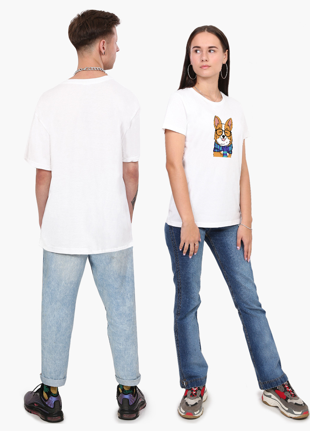 Белая демисезон футболка женская корги (corgi) белый (8976-1227) xxl MobiPrint