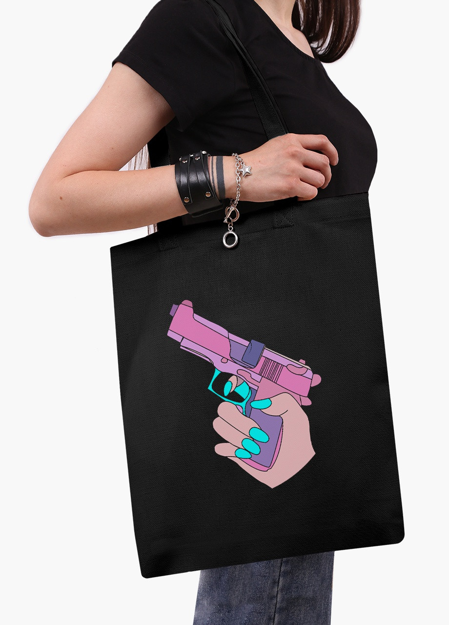 Еко сумка шоппер чорна Убійвство Діджитал Арт (Kill Digital art) на блискавці (9227-1636-BKZ) MobiPrint (236265471)