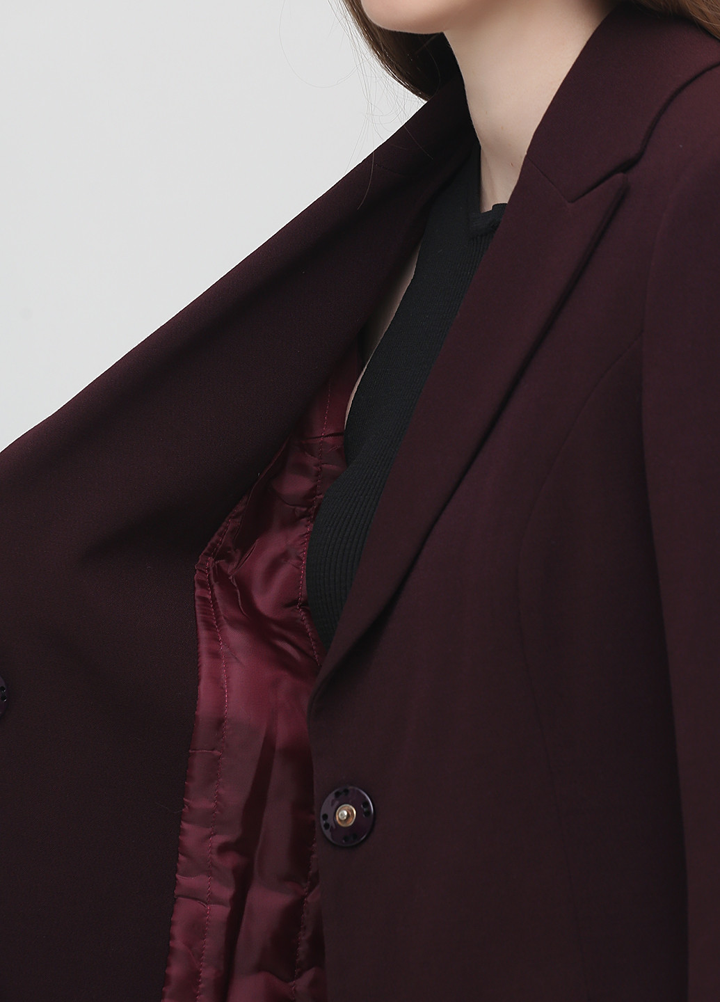 Темно-бордовое демисезонное Пальто однобортное Vittoria Romano