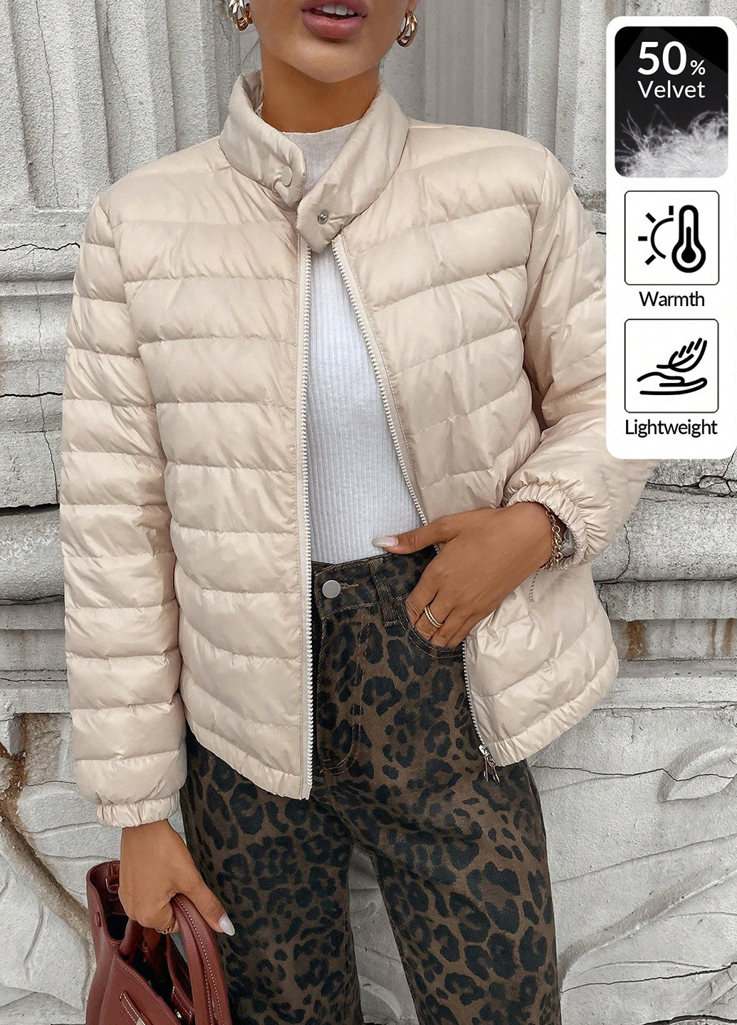 Кремова демісезонна куртка SHEIN