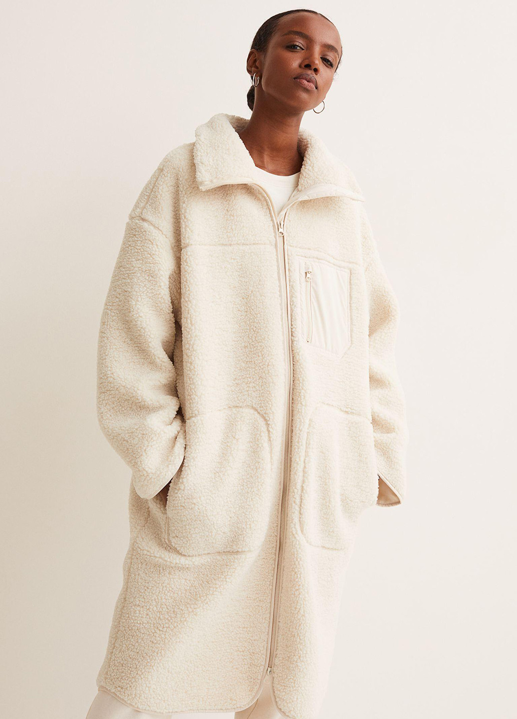 Світло-бежеве демісезонне Пальто однобортне H&M