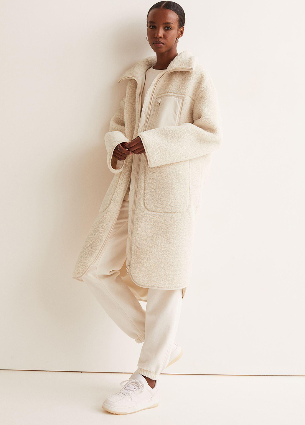 Світло-бежеве демісезонне Пальто однобортне H&M