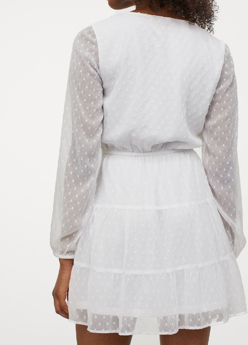 Белое кэжуал платье H&M в горошек