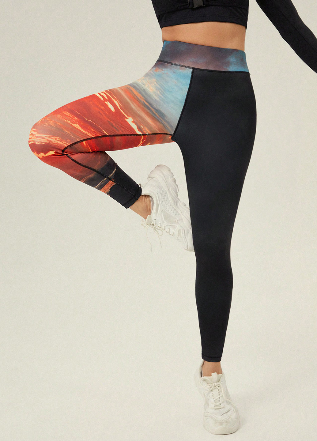 Комбинированные демисезонные леггинсы SHEIN