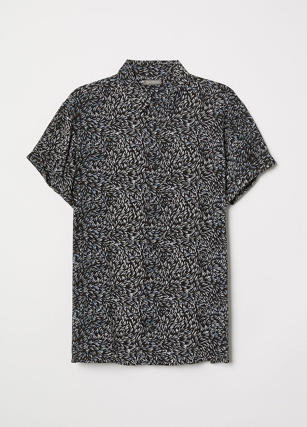 Черная кэжуал рубашка с орнаментом H&M