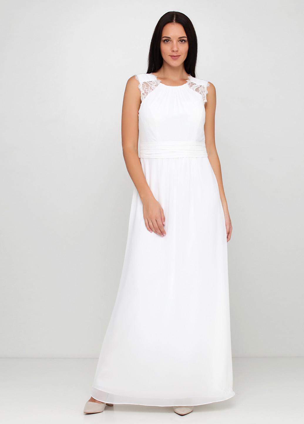 Білий весільна сукня в стилі армпір Swing однотонна