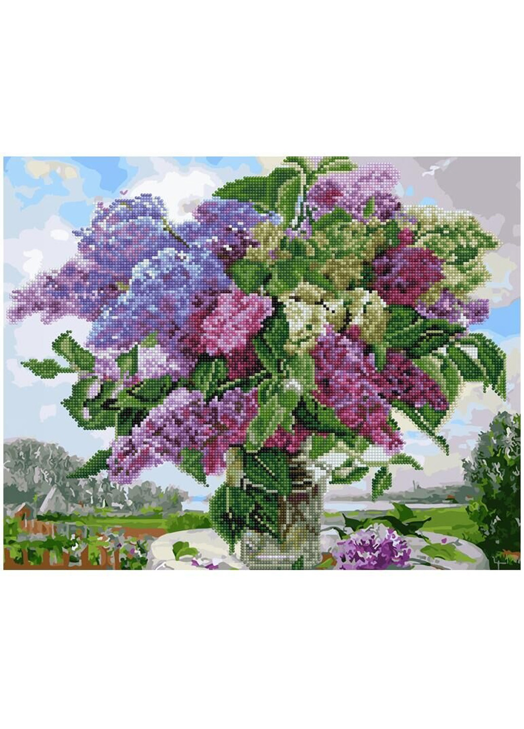 Алмазна картина-розмальовка "Букет бузку" 40х50 см Brushme (199230125)