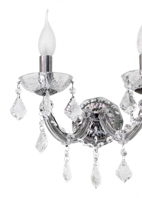 Бра настінне накладне у спальню кришталеве свічка класичне BCL-275W/2 E14 Brille (253894265)