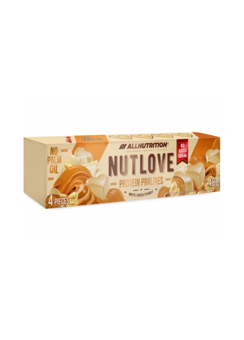 Сладкие трубочки без сахара Nut Love 4Pieces - 48g White Choco Peanut Allnutrition (254792119)