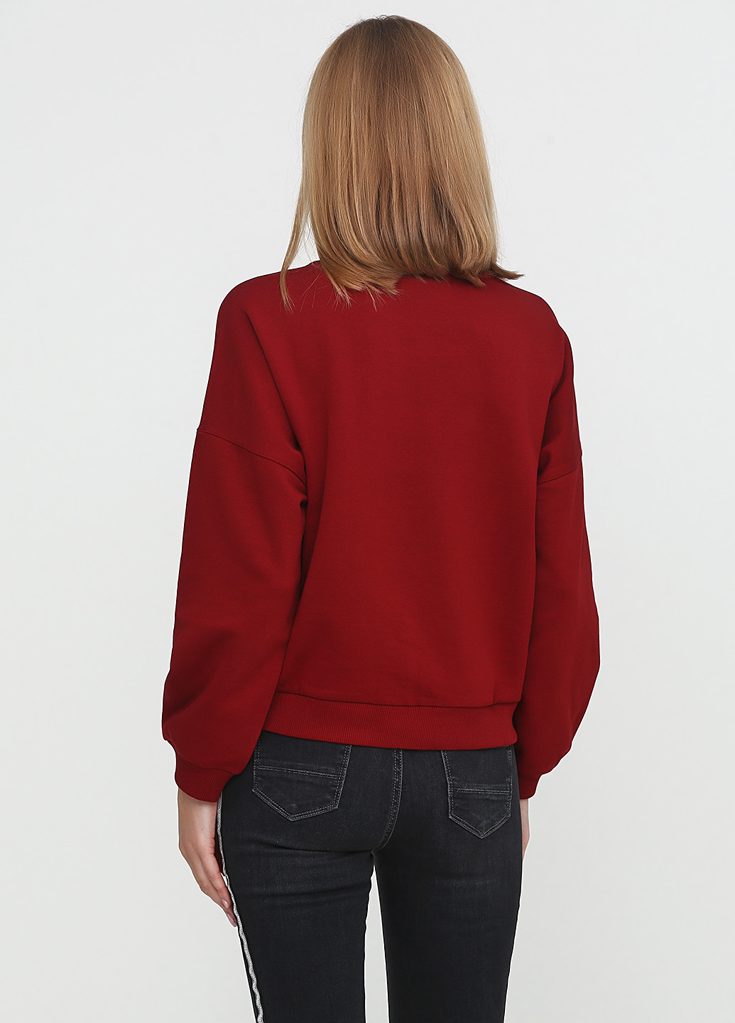 Свитшот Madoc Jeans - крой рисунок бордовый кэжуал - (97967775)