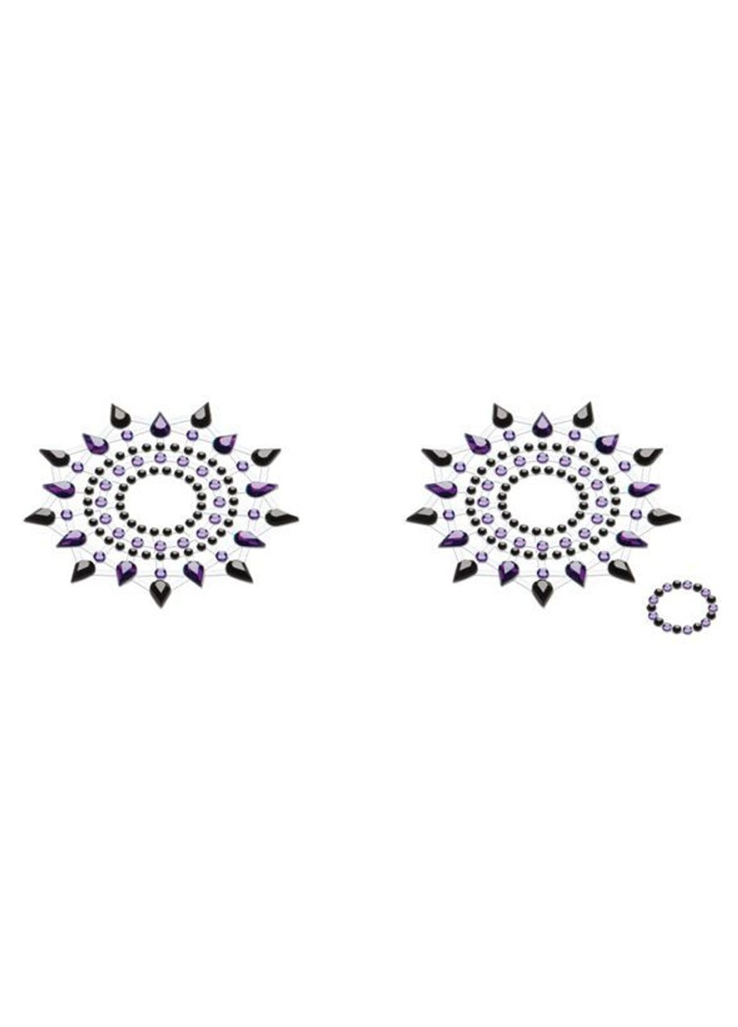 Пестіс з кристалів Gloria set of 2 - Black/Purple, прикраса на груди Petits Joujoux (255459619)