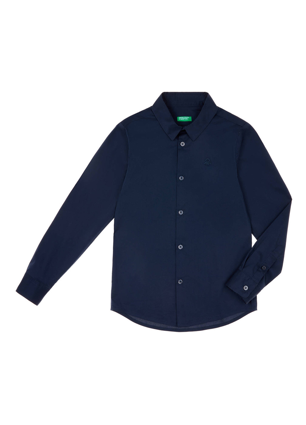Темно-синяя кэжуал рубашка с логотипом United Colors of Benetton с длинным рукавом