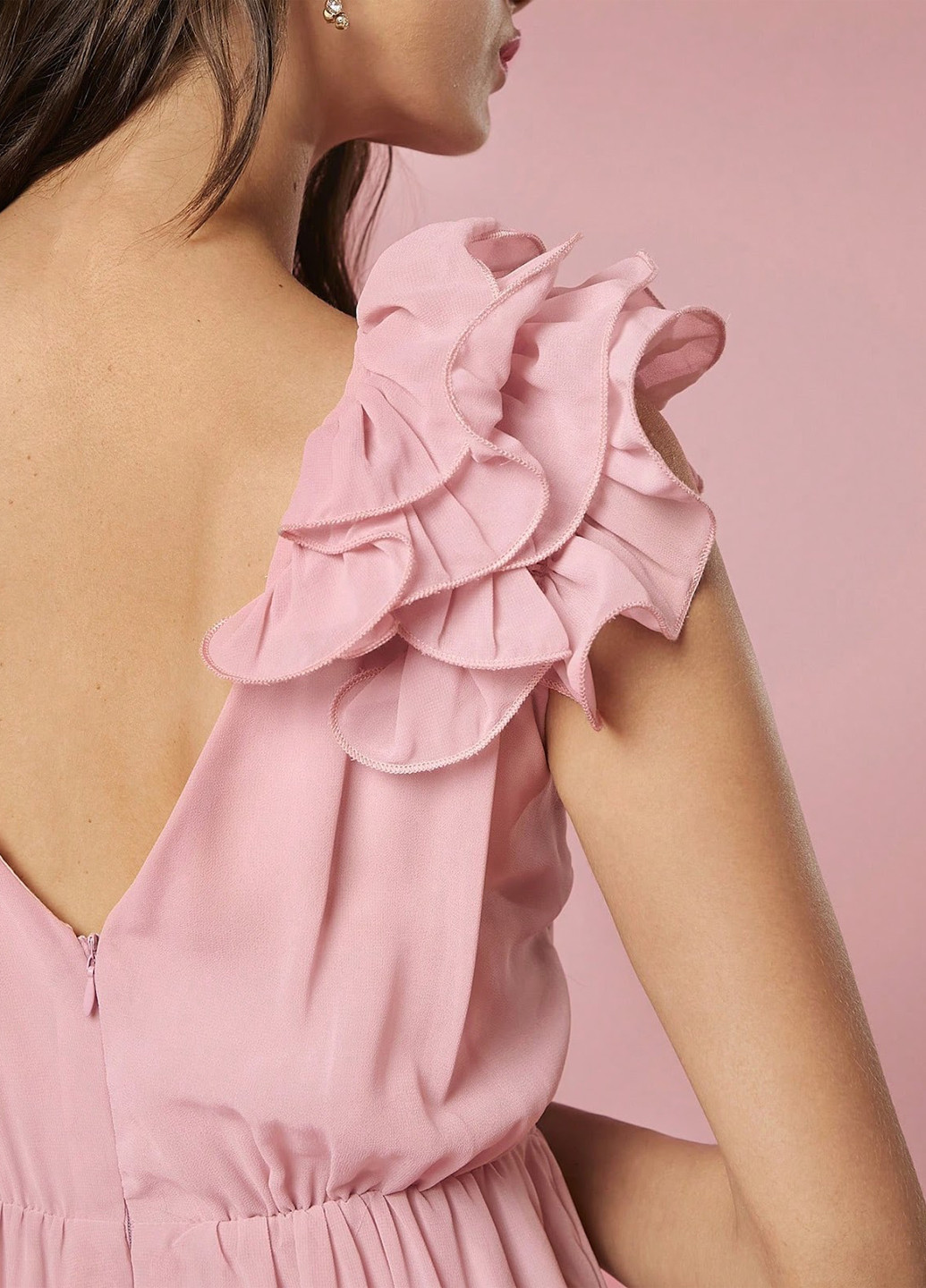 Пудрова кежуал, коктейльна, вечірня, святковий сукня а-силует SHEIN однотонна