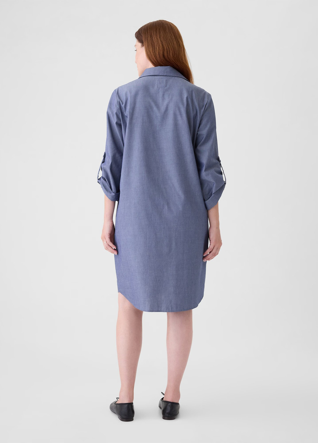 Синее кэжуал платье для беременных рубашка Gap однотонное