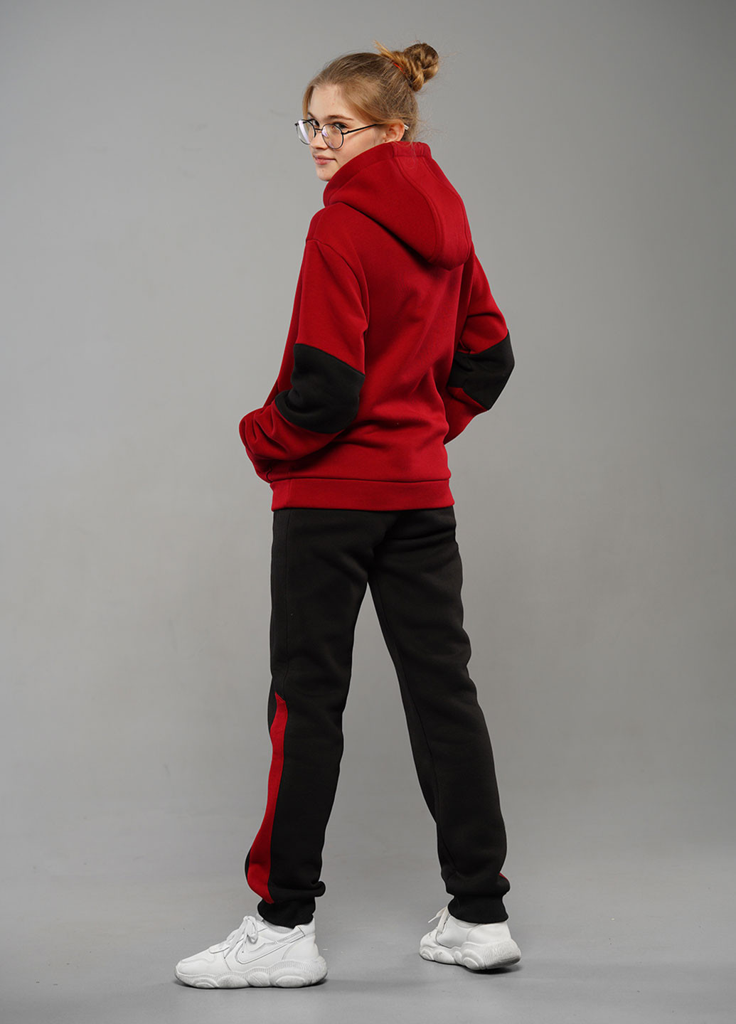 Бордовый зимний утепленный спортивный костюм брючный Tiaren Лаура