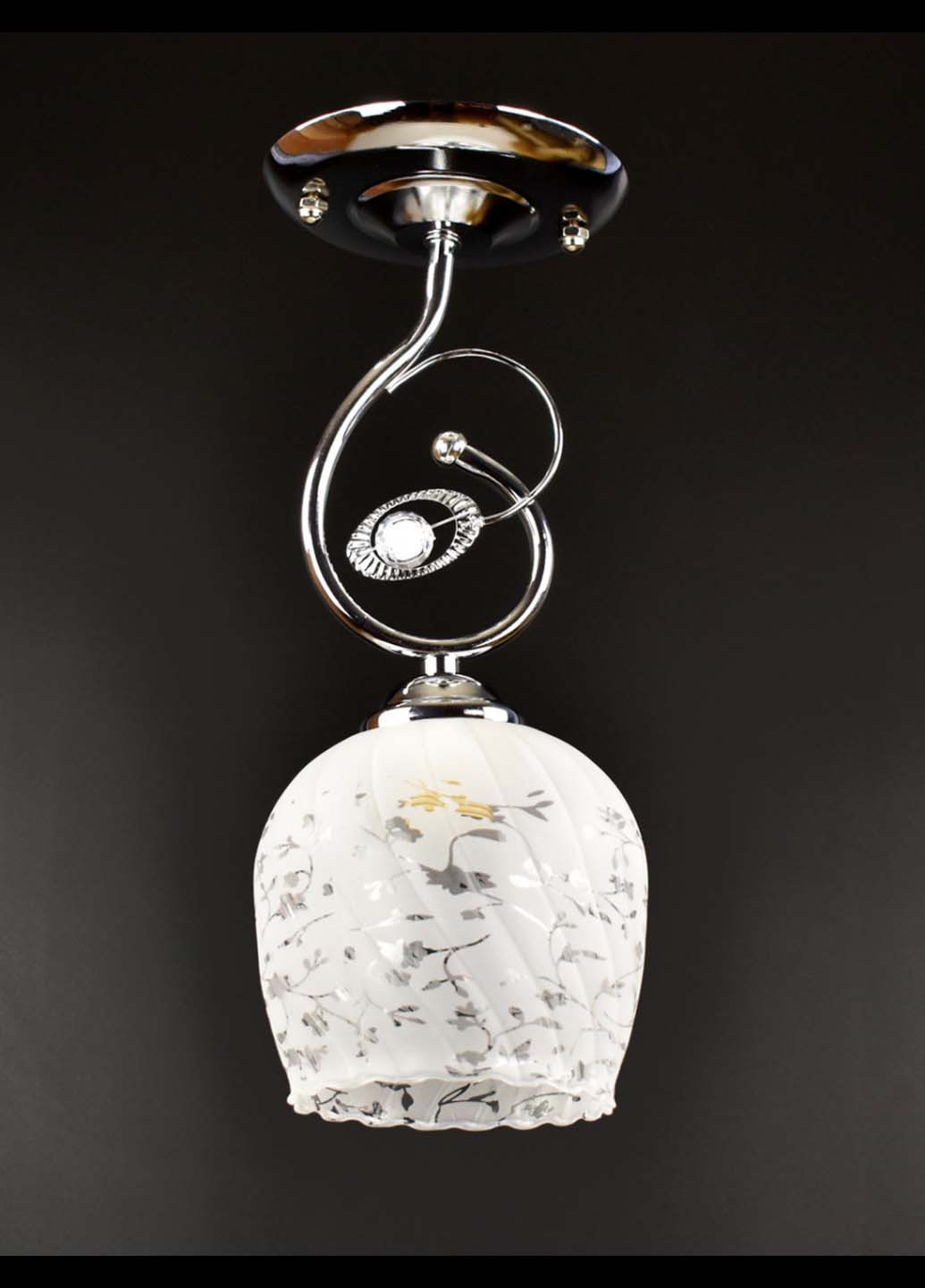 Люстра стельова на 1 лампочку 6368 / 1A-ch Хром 33х15х15 см. Handmade (234538347)