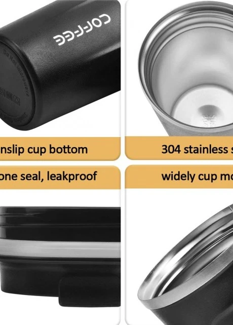 Металева термокрутка Coffe Tumbler 500 мл - чорна More (253850563)