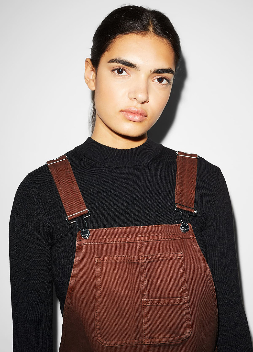 Комбинезон C&A комбинезон-брюки однотонный коричневый денил хлопок