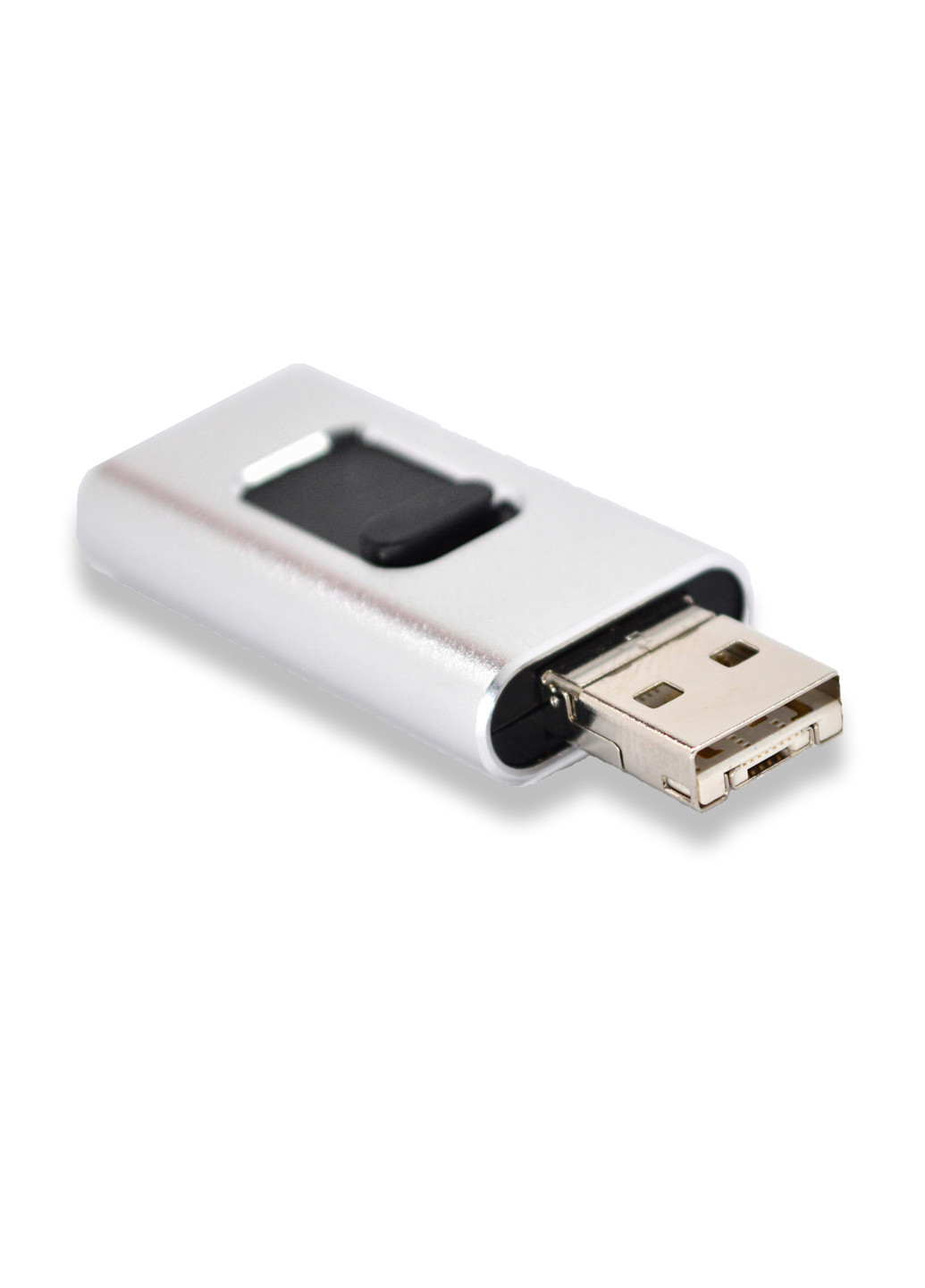 Флешка для iPhone MacBook PC flash drive 16 GB 3 в 1 USB 3.0 / Type-C / Lightning (BLK) Beluck FL16 срібні