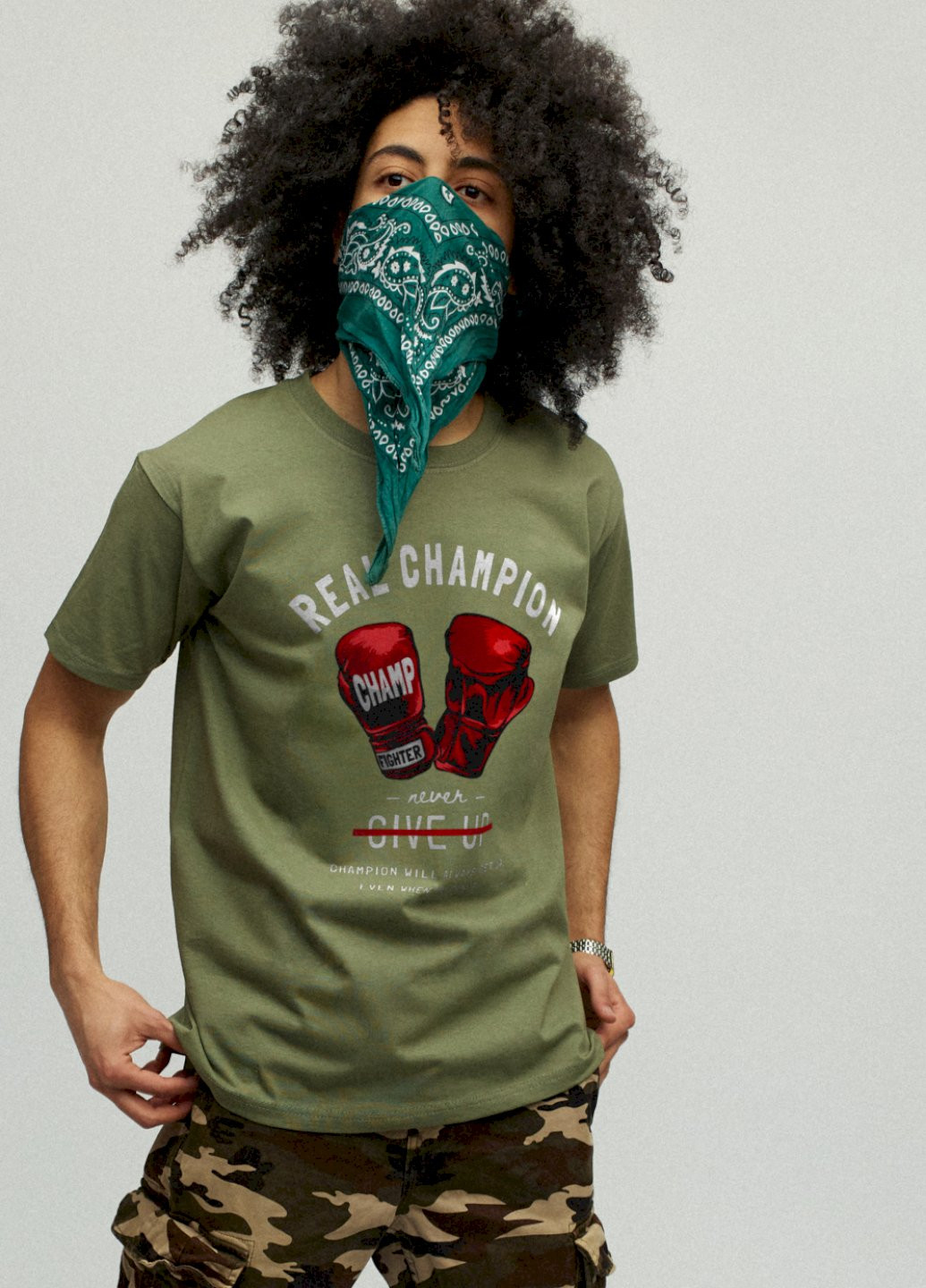 Хаки (оливковая) футболка мужская YAPPI