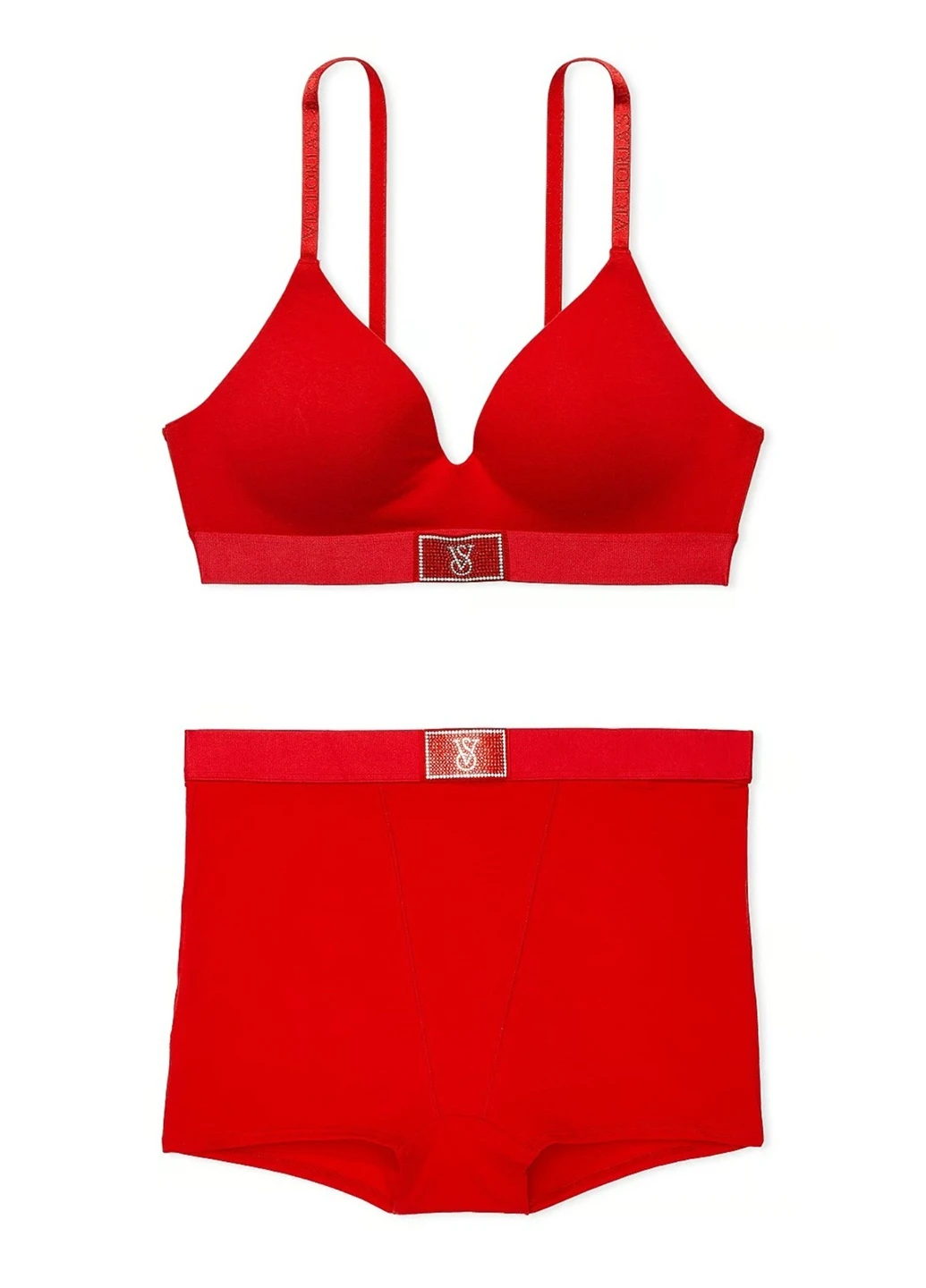 Красный демисезонный комплект (бюстгальтер, трусики) Victoria's Secret