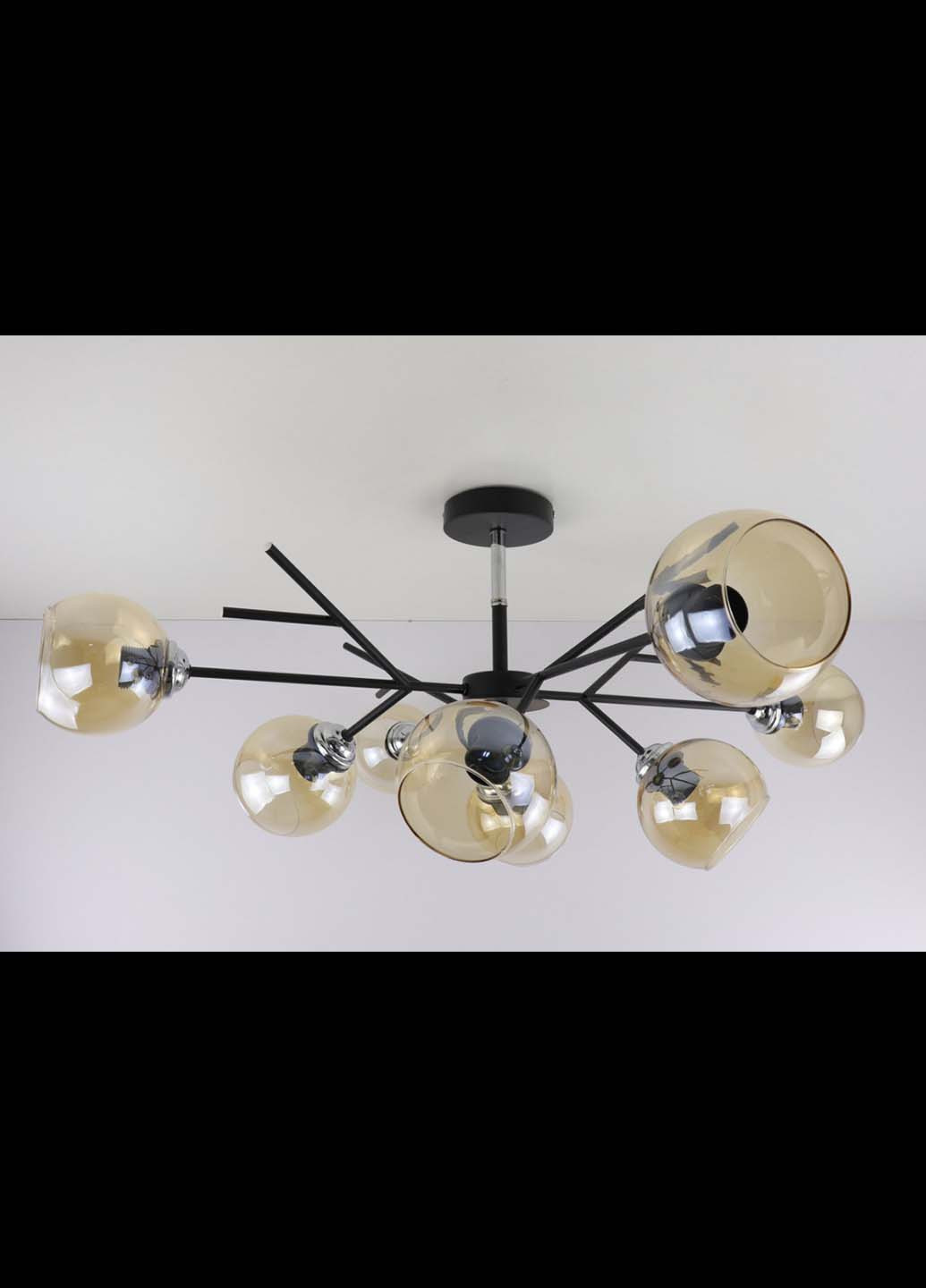 Люстра стельова на 8 лампочок 088/8-bk-br Чорний 34х85х85 см. Handmade (234538145)