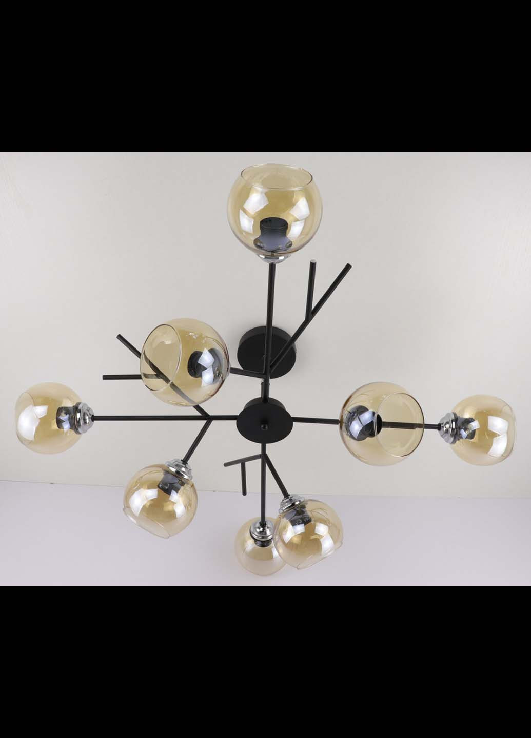 Люстра стельова на 8 лампочок 088/8-bk-br Чорний 34х85х85 см. Handmade (234538145)