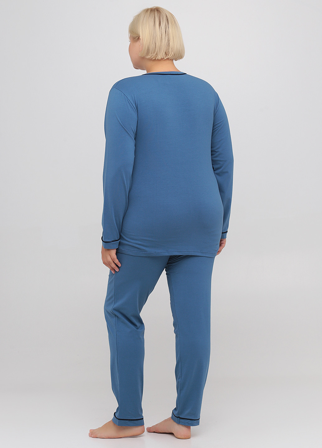 Синяя всесезон пижама (лонгслив, брюки) футболка + брюки Lucci