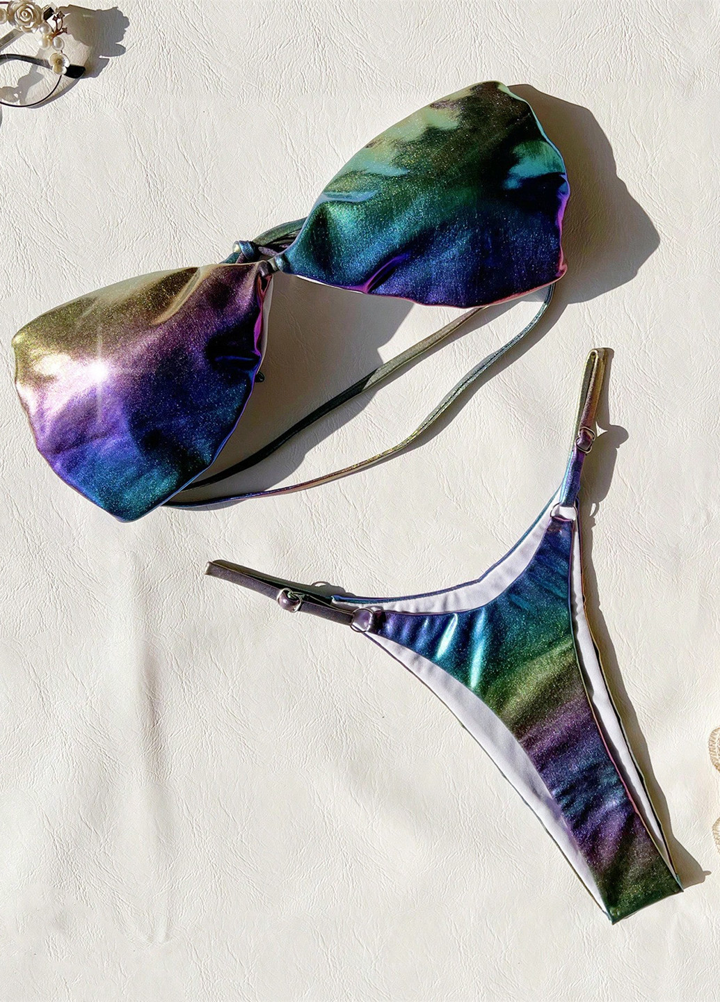 Комбінований літній купальник (ліф, трусики) бандо, роздільний SHEIN