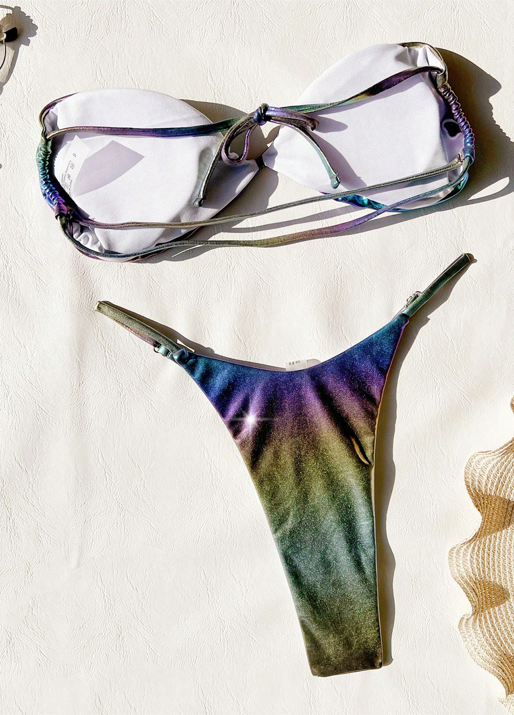 Комбінований літній купальник (ліф, трусики) бандо, роздільний SHEIN