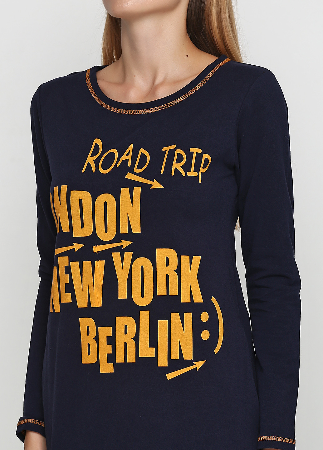 Темно-синее кэжуал платье Katre с надписью