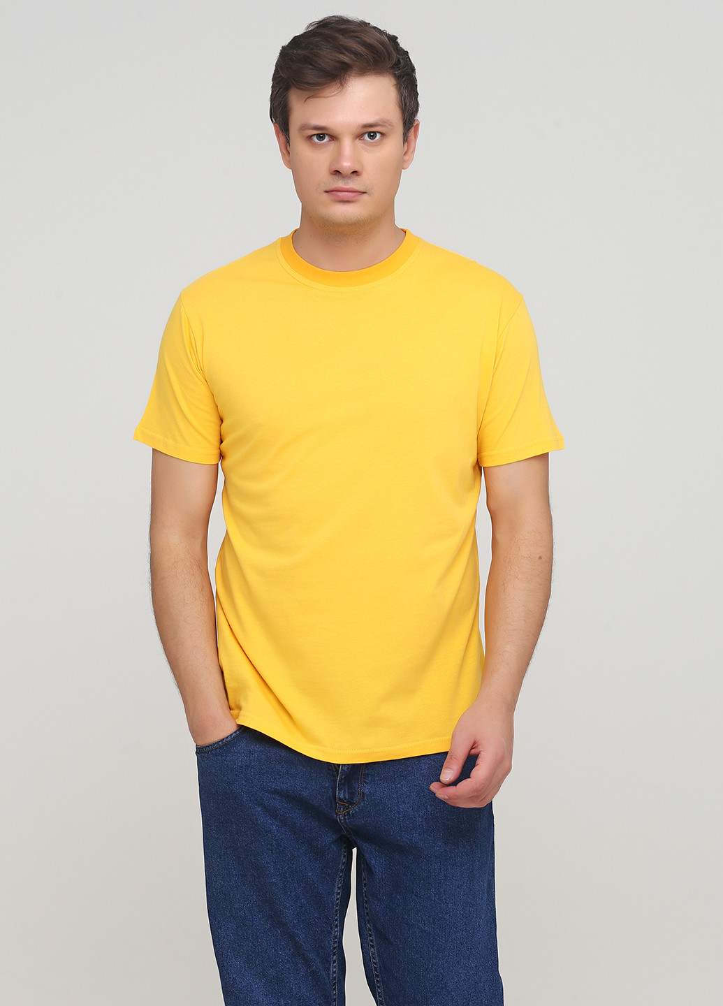 Желтая футболка мужская 19м319-17 синяя(електро) с коротким рукавом Malta