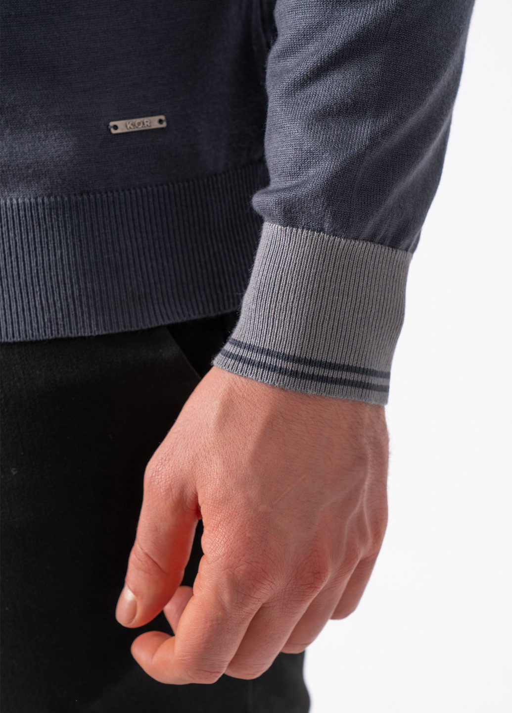 Серая футболка-поло для мужчин Trend Collection колор блок