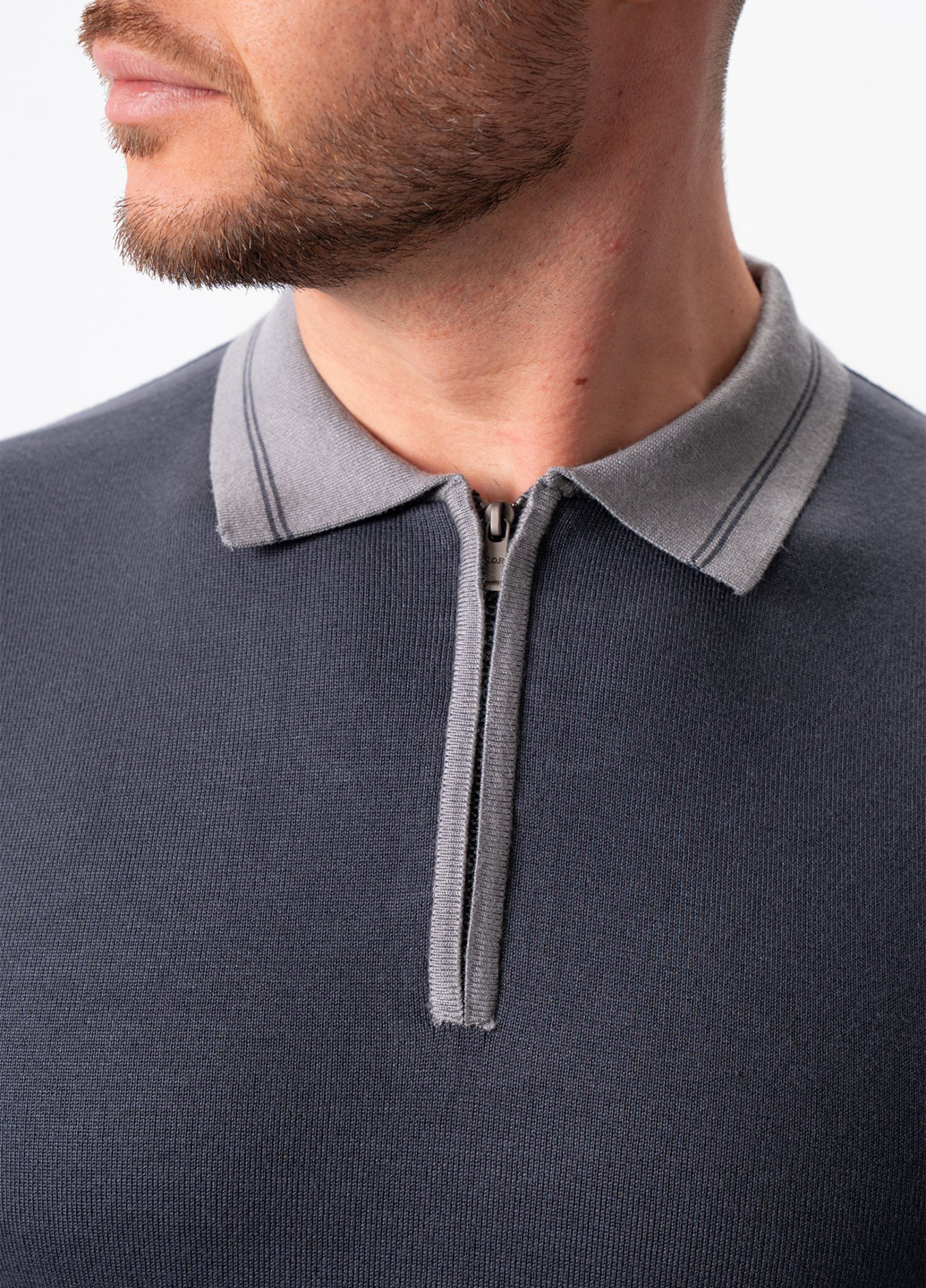 Серая футболка-поло для мужчин Trend Collection колор блок