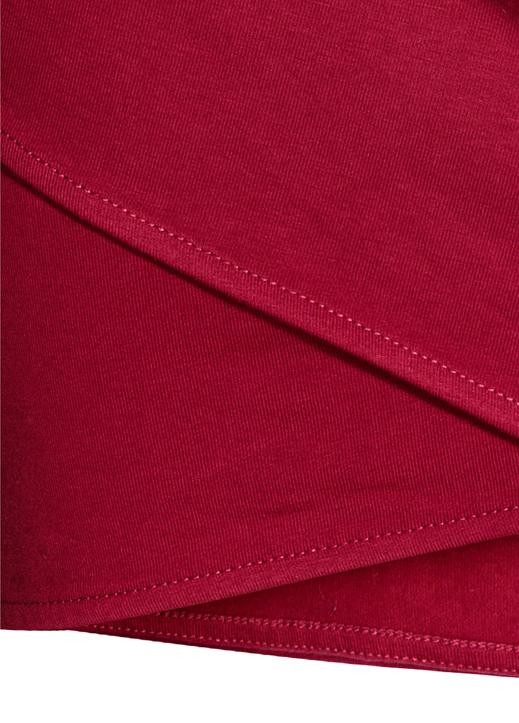 Бордовая кэжуал однотонная юбка H&M на запах