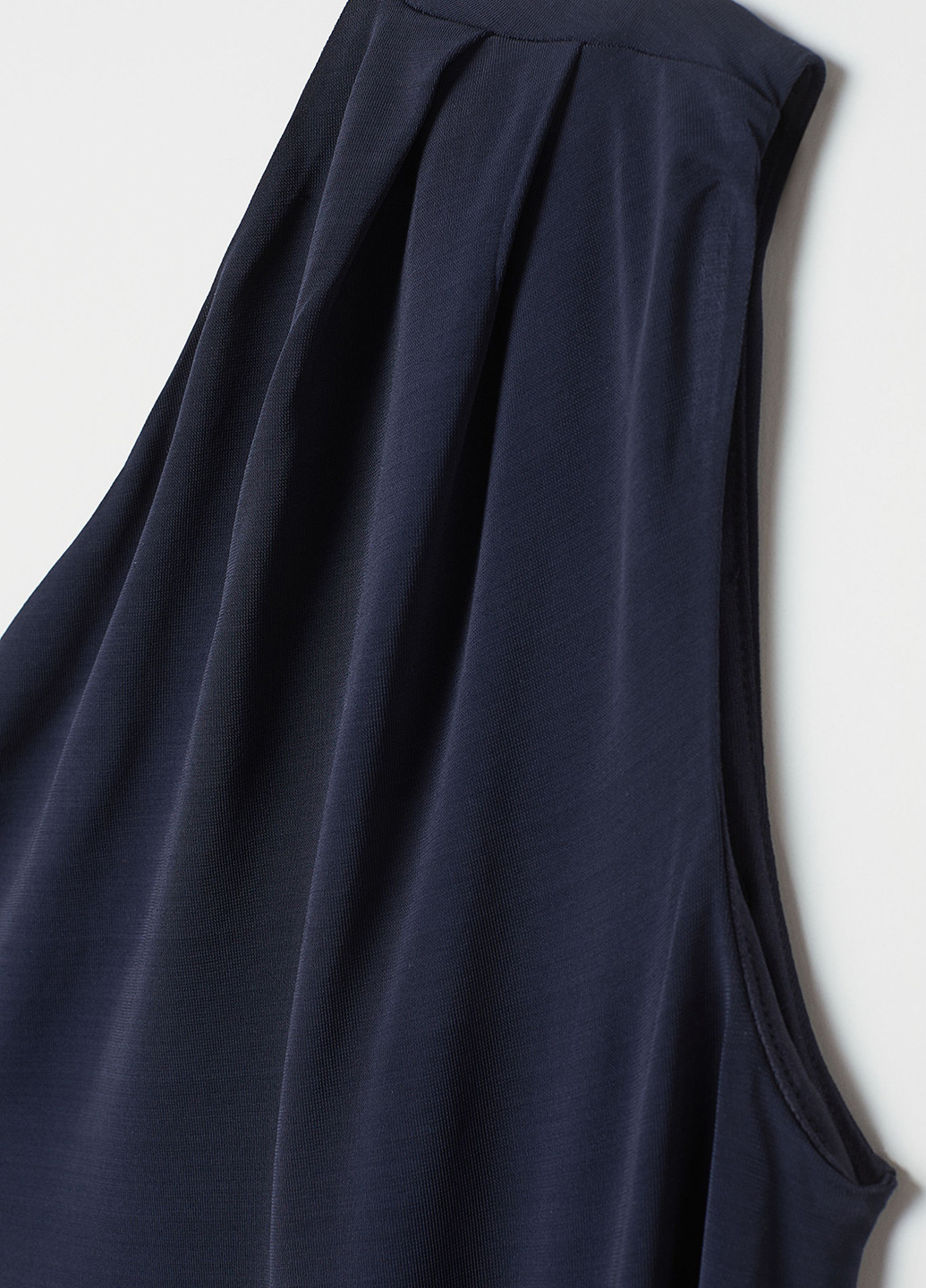 Темно-синее кэжуал платье на одно плечо H&M однотонное