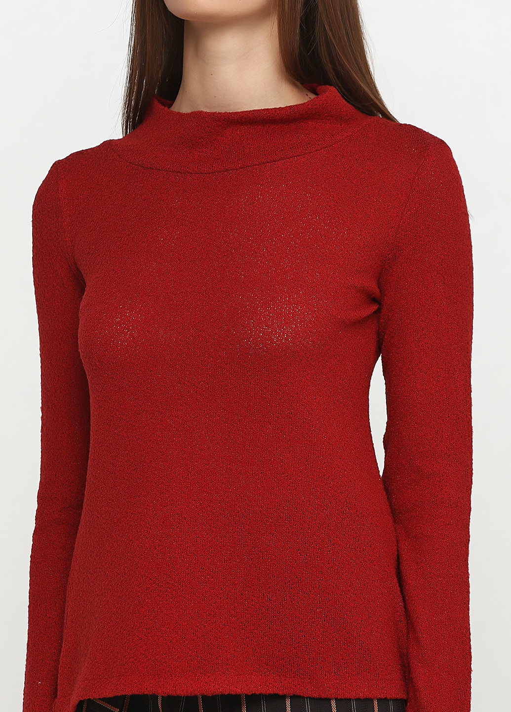 Темно-красный демисезонный свитер хомут Smile