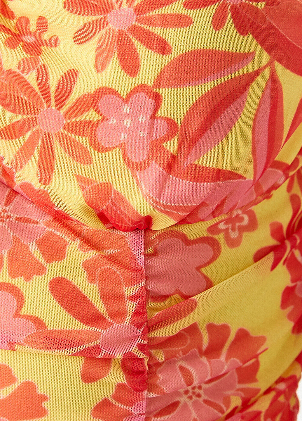 Оранжевое кэжуал платье футляр KOTON с цветочным принтом