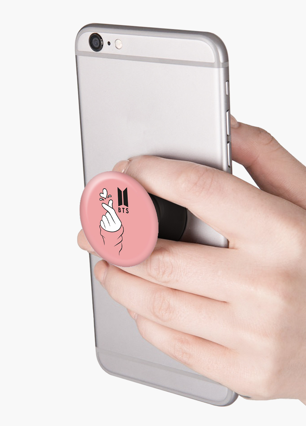 Попсокет (Popsockets) тримач для смартфону БТС (BTS) (8754-1165) Чорний MobiPrint (216748262)