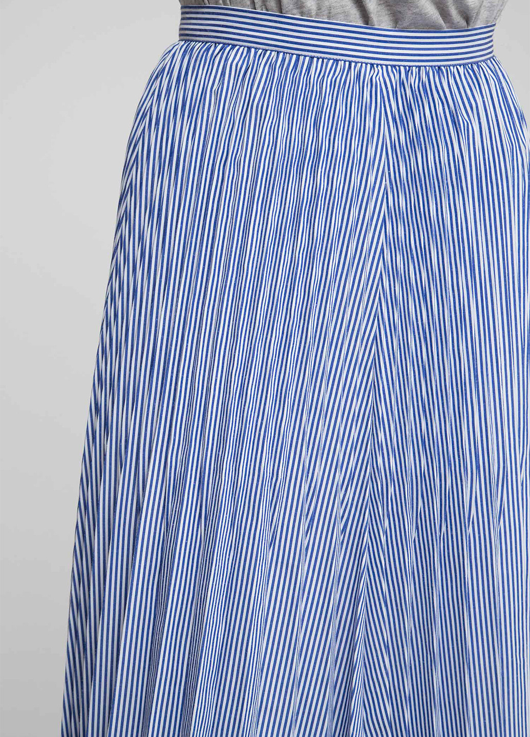 Голубая кэжуал в полоску юбка Tommy Hilfiger клешированная, плиссе