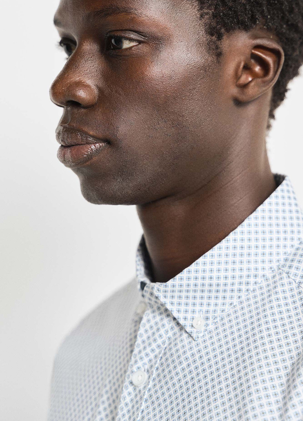 Белая классическая, кэжуал рубашка с геометрическим узором Springfield