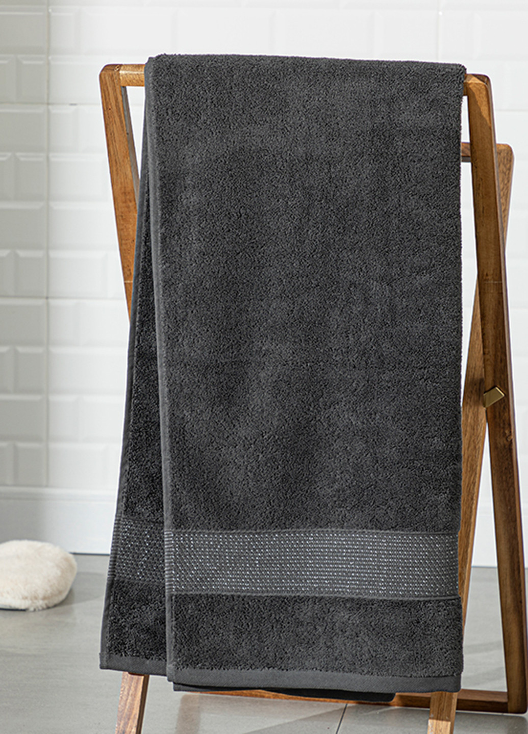English Home полотенце, 70х140 см однотонный темно-серый производство - Турция