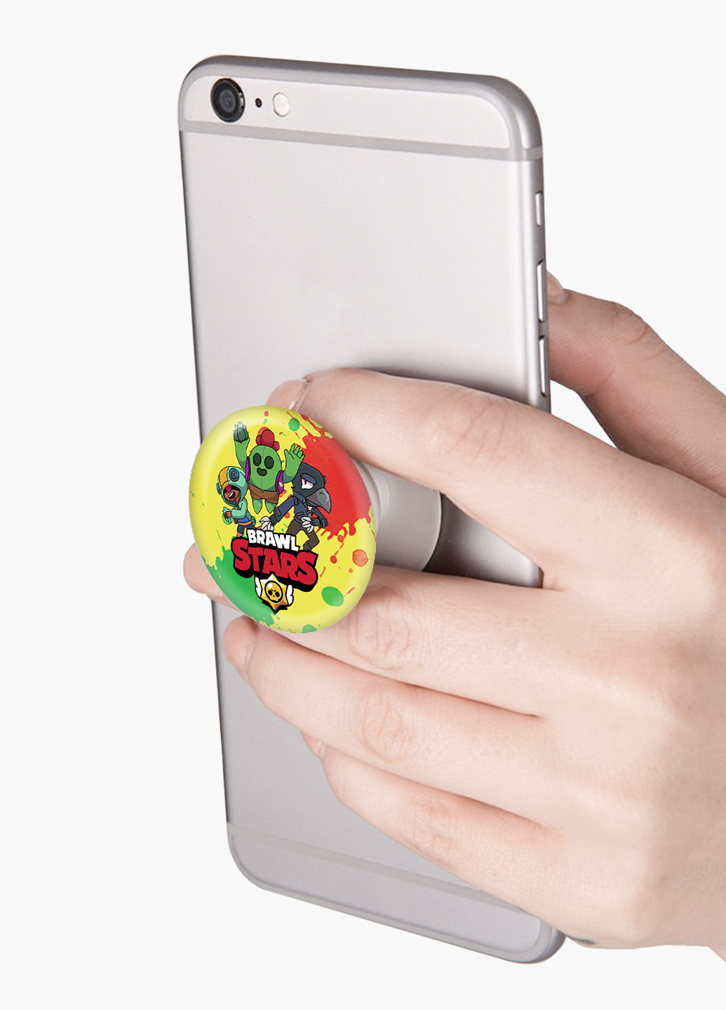 Попсокет (Popsockets) тримач для смартфону Бравл Старс (Brawl Stars) (8754-1019) Чорний MobiPrint (216748518)