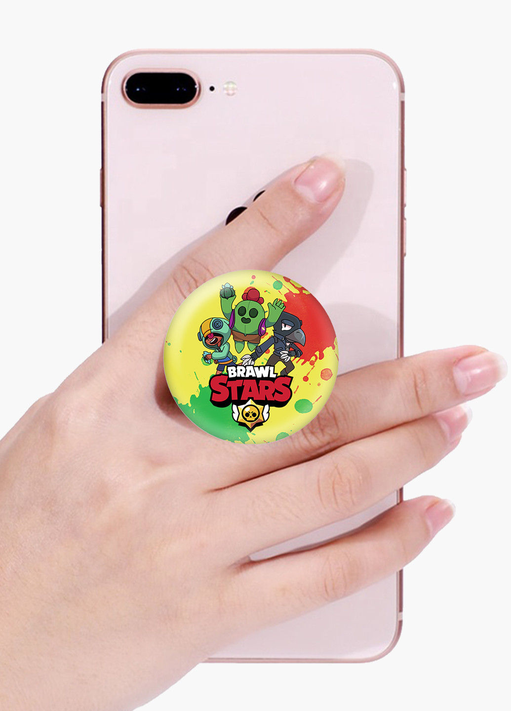 Попсокет (Popsockets) тримач для смартфону Бравл Старс (Brawl Stars) (8754-1019) Чорний MobiPrint (216748518)
