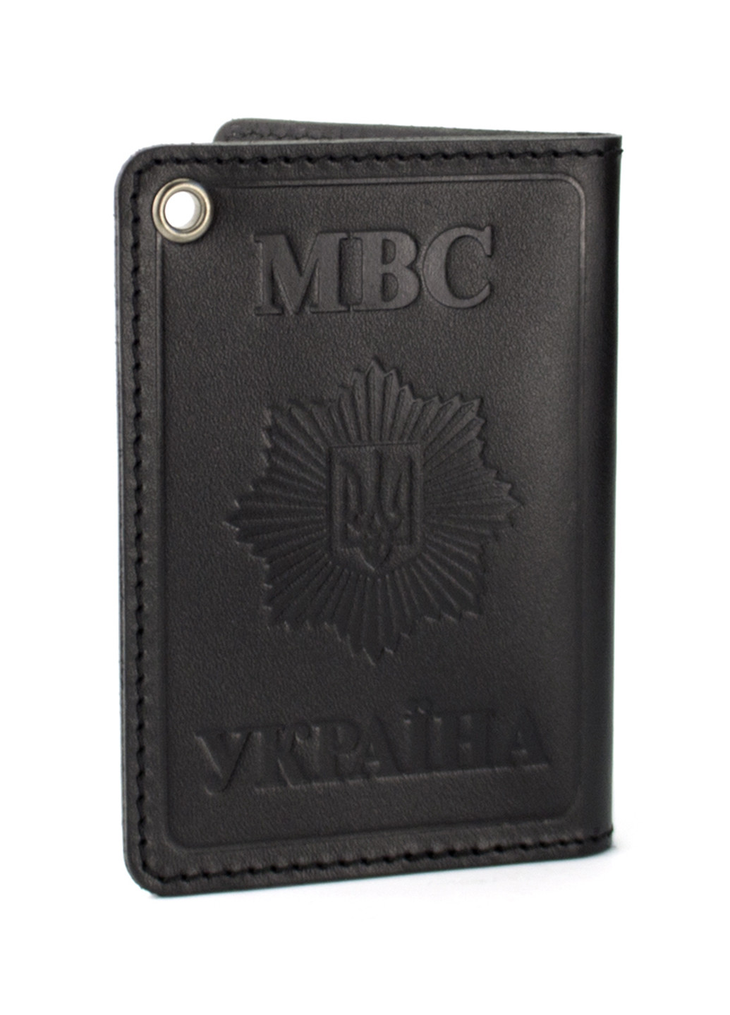 Обложка на удостоверение МВС Украины кожаная черная ST (237240386)