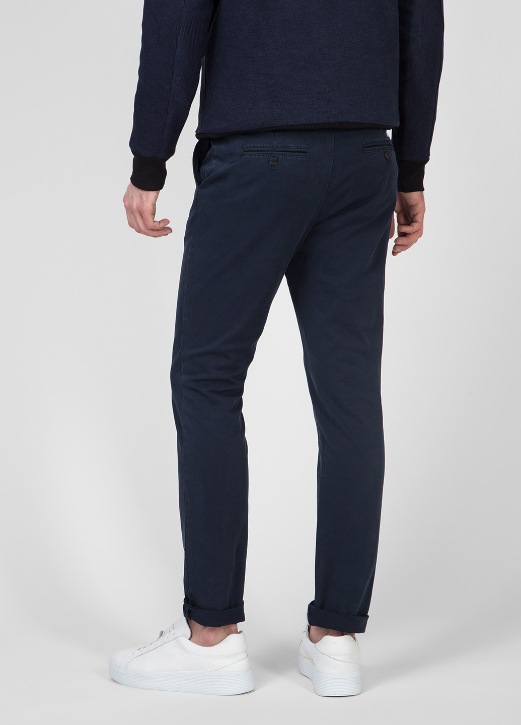 Синие кэжуал демисезонные зауженные брюки Calvin Klein