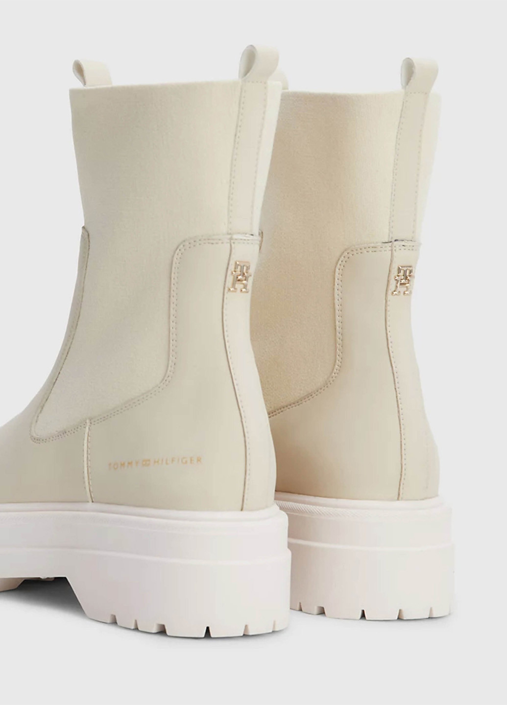 Осенние ботинки челси Tommy Hilfiger с белой подошвой из полиуретана, из искусственной кожи