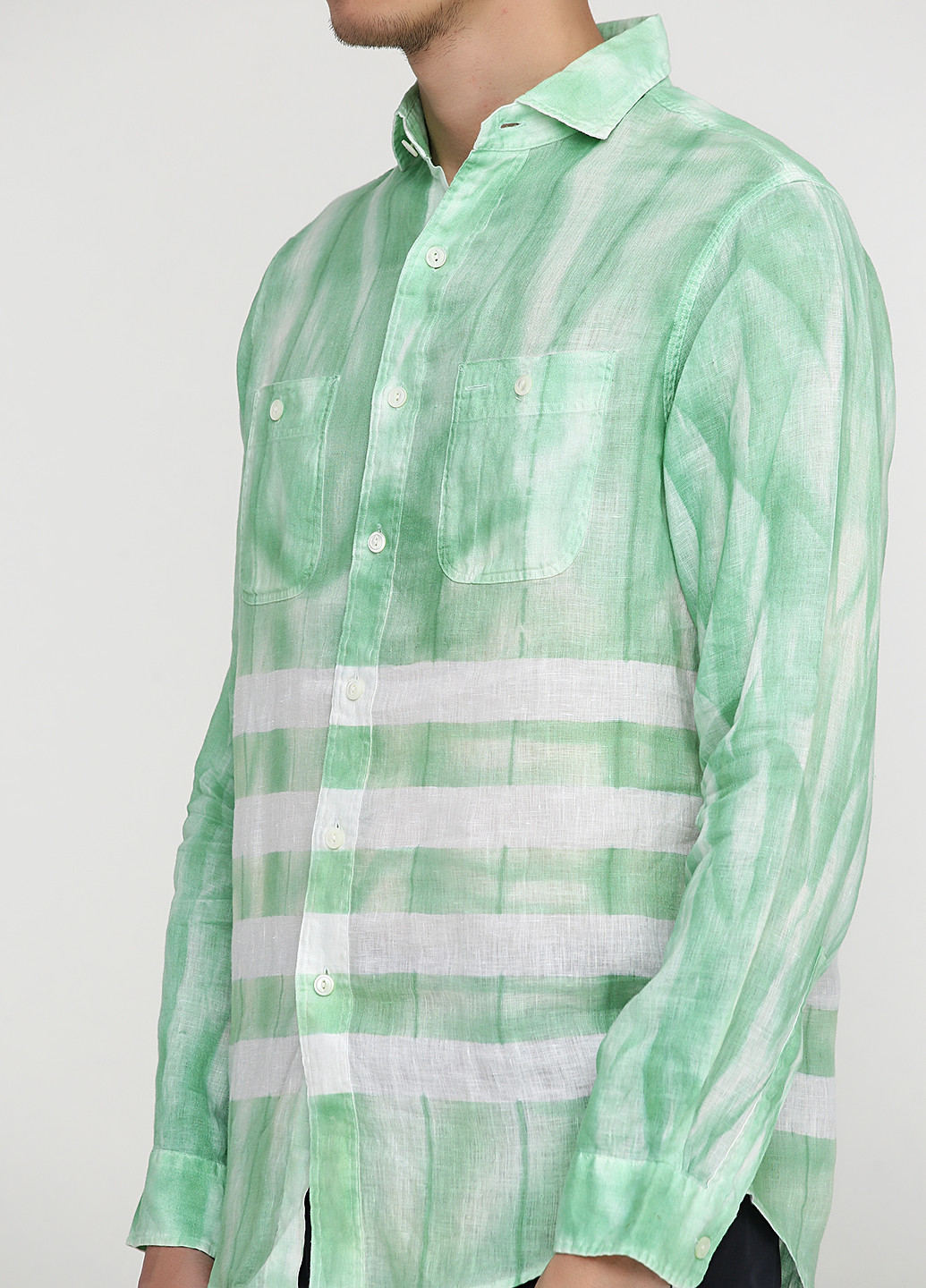 Мятная кэжуал рубашка с абстрактным узором Ralph Lauren с длинным рукавом